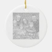 正方形の白によって縁どられる写真 セラミックオーナメント (裏面)