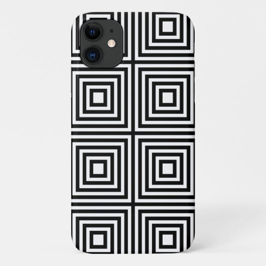 正方形の白黒 Case-Mate iPhoneケース (裏面)