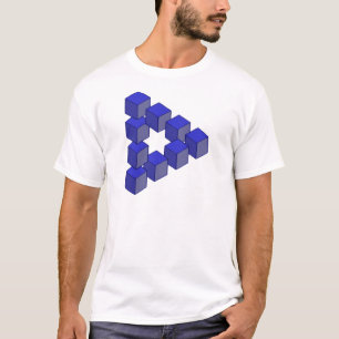 正方形の目の錯覚の不可能な階段 Tシャツ