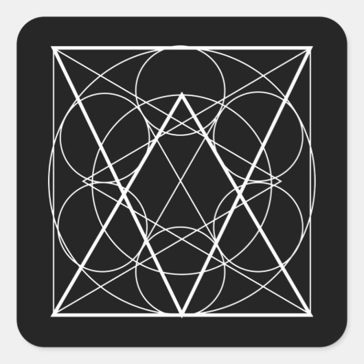 正方形の神聖なジオメトリの内側の円 スクエアシール (正面)