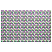 正方形の紫と緑のヴィンテージ ファブリック (ヤード)