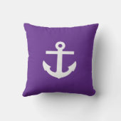 正方形の紫色のいかりの枕 クッション (裏面)