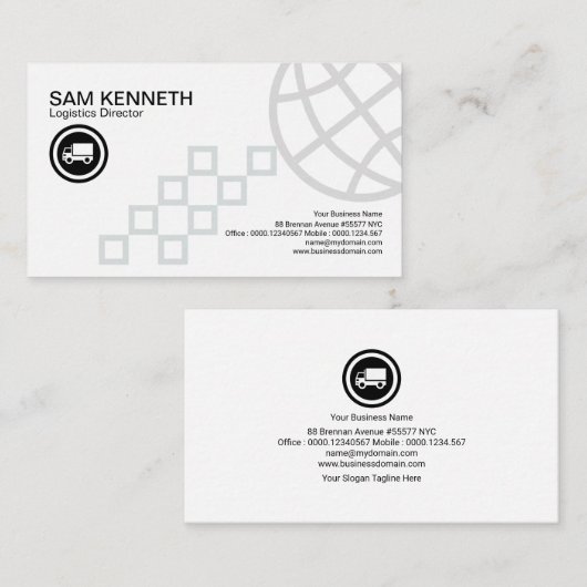 正方形の細道の全体的なつながりの兵站学 名刺 (正面/裏面)