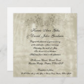 正方形の結婚式招待状のヴィンテージの紙の蝶 招待状 (正面/裏面)