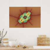 正方形の脳 – フラクタルポスター ポスター (キッチン)