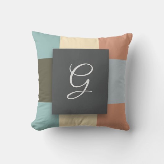 正方形の色 クッション (正面)