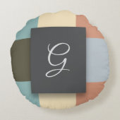 正方形の色 ラウンドクッション (裏面)