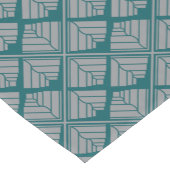 正方形の葉パターンティール（緑がかった色）のニュートラル ショートテーブルランナー (コーナー)