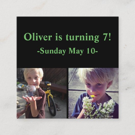 正方形の誕生日の招待状(100パック) エンクロージャーカード (正面)