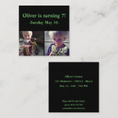 正方形の誕生日の招待状(100パック) エンクロージャーカード (正面/裏面)