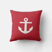 正方形の赤いいかりの枕 クッション (裏面)