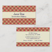 正方形の赤い名刺のボタン 名刺 (正面/裏面)