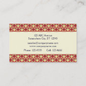 正方形の赤い名刺のボタン 名刺 (裏面)