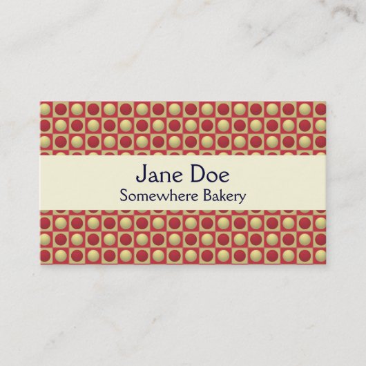 正方形の赤い名刺のボタン 名刺 (正面)