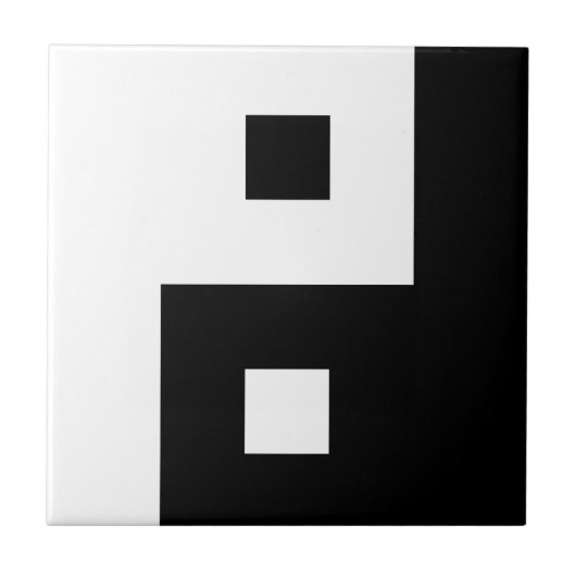 正方形の陰陽 タイル (正面)