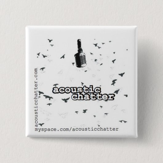 正方形の音響の雑談 缶バッジ (正面)