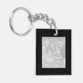 正方形の黒い縁ど写真 キーホルダー (正面左)