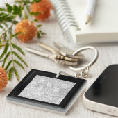 正方形の黒い縁ど写真 キーホルダー (正面右)