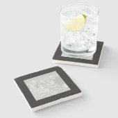 正方形の黒い縁ど写真 ストーンコースター (横)