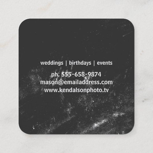 正方形の黒板の写真撮影 スクエア名刺 (裏面)