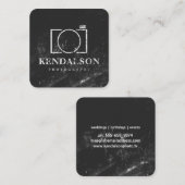 正方形の黒板の写真撮影 スクエア名刺 (正面/裏面)