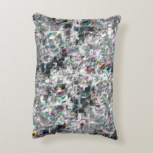 正方形のDVDの切り出し、粗いモザイクのような色の外観 アクセントクッション (裏面(縦))