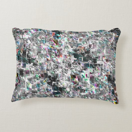 正方形のDVDの切り出し、粗いモザイクのような色の外観 アクセントクッション (裏面)