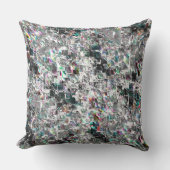 正方形のDVDの切り出し、粗いモザイクのような色の外観 クッション (正面)