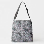 正方形のDVDの切り出し、粗いモザイクのような色の外観 クロスボディバッグ (裏面)