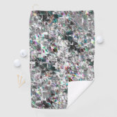 正方形のDVDの切り出し、粗いモザイクのような色の外観 ゴルフタオル (インサイチュ)