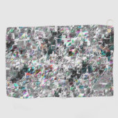 正方形のDVDの切り出し、粗いモザイクのような色の外観 ゴルフタオル (横)