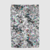 正方形のDVDの切り出し、粗いモザイクのような色の外観 ゴルフタオル (正面)