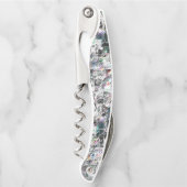 正方形のDVDの切り出し、粗いモザイクのような色の外観 ソムリエナイフ (正面)