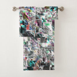 正方形のDVDの切り出し、粗いモザイクのような色の外観 バスタオルセット