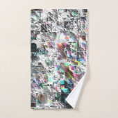 正方形のDVDの切り出し、粗いモザイクのような色の外観 バスタオルセット (ハンドタオル)