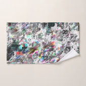 正方形のDVDの切り出し、粗いモザイクのような色の外観 バスタオルセット (ハンドタオル)