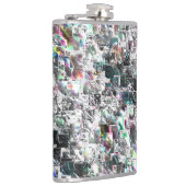 正方形のDVDの切り出し、粗いモザイクのような色の外観 フラスク (右)