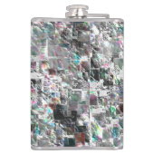 正方形のDVDの切り出し、粗いモザイクのような色の外観 フラスク (裏面)