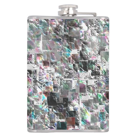 正方形のDVDの切り出し、粗いモザイクのような色の外観 フラスク (裏面)