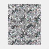 正方形のDVDの切り出し、粗いモザイクのような色の外観 フリースブランケット (正面)