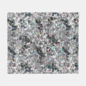 正方形のDVDの切り出し、粗いモザイクのような色の外観 フリースブランケット (正面(横))