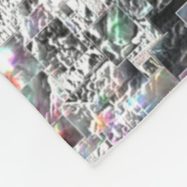 正方形のDVDの切り出し、粗いモザイクのような色の外観 フリースブランケット