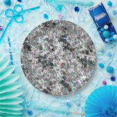 正方形のDVDの切り出し、粗いモザイクのような色の外観 ペーパープレート (パーティー)