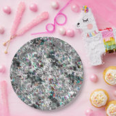 正方形のDVDの切り出し、粗いモザイクのような色の外観 ペーパープレート (パーティー)