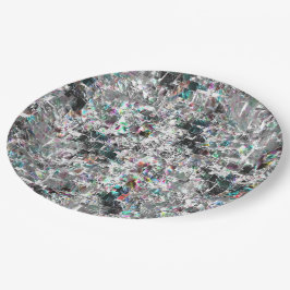 正方形のDVDの切り出し、粗いモザイクのような色の外観 ペーパープレート