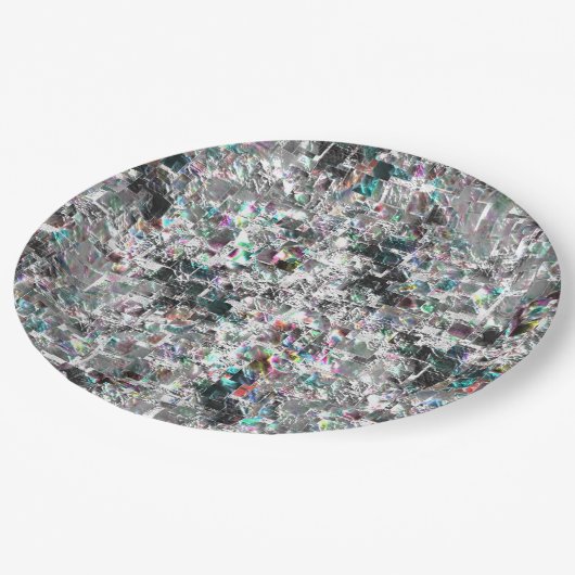 正方形のDVDの切り出し、粗いモザイクのような色の外観 ペーパープレート (アングル)