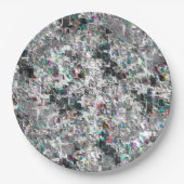 正方形のDVDの切り出し、粗いモザイクのような色の外観 ペーパープレート (正面)