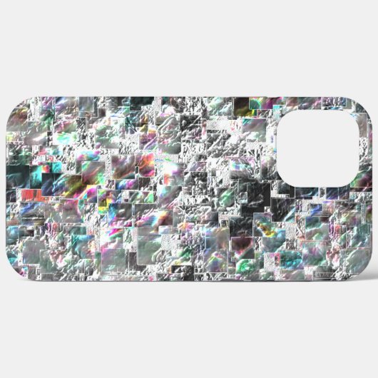 正方形のDVDの切り出し、粗いモザイクのような色の外観 Case-Mate iPhoneケース (裏面 (横))