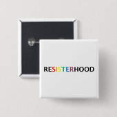正方形のresisterhoodボタン 缶バッジ (正面&裏面)