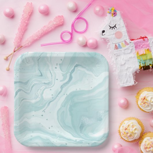 正方形はっきりした紙プレート上の幾何学的パターン ペーパープレート (パーティー)